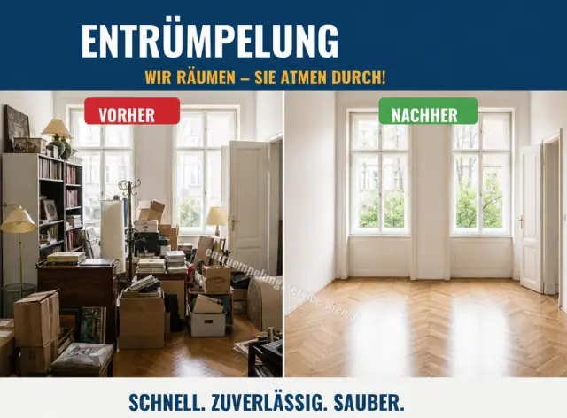 Aktion Entrümpelung Klosterneuburg: besenrein geräumte Räume