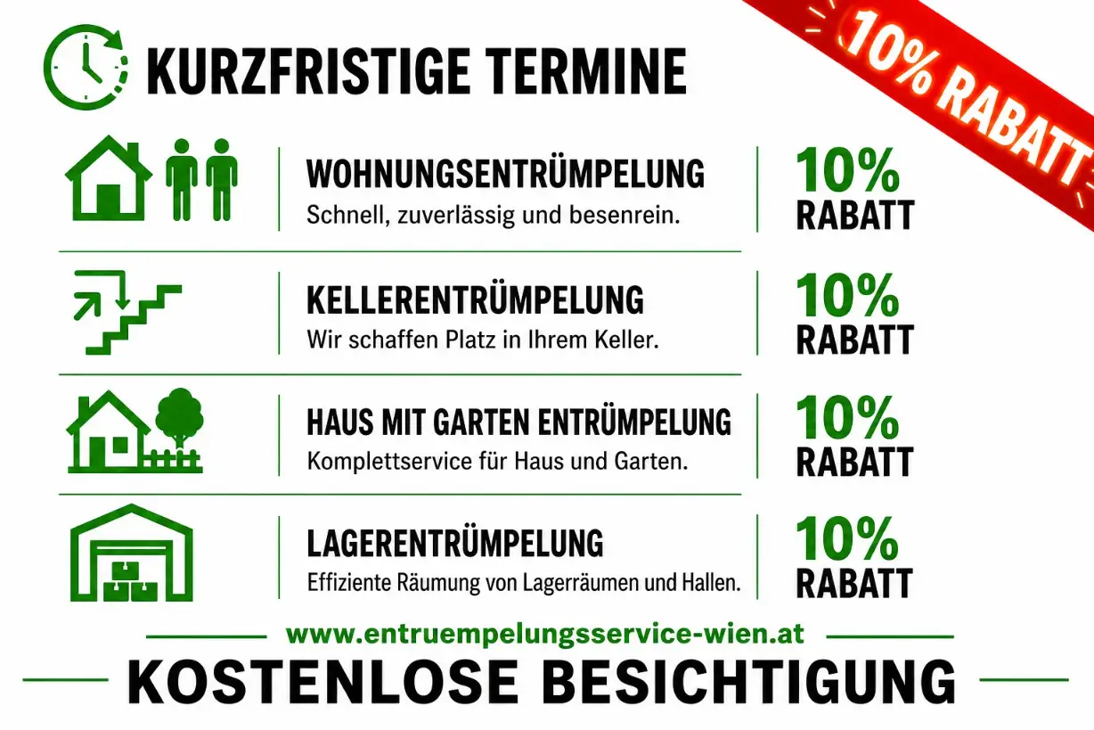 Kurzfristige Termine, kostenlose Besichtigung und zehn Prozent Rabatt