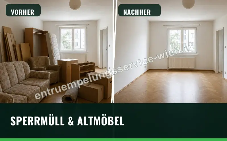 Sperrmüllabholung und Altmöbelabholung vorher und nachher