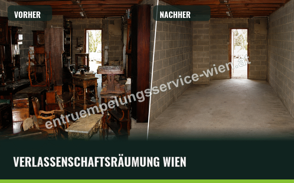 Verlassenschaftsräumung in Wien vorher und nachher